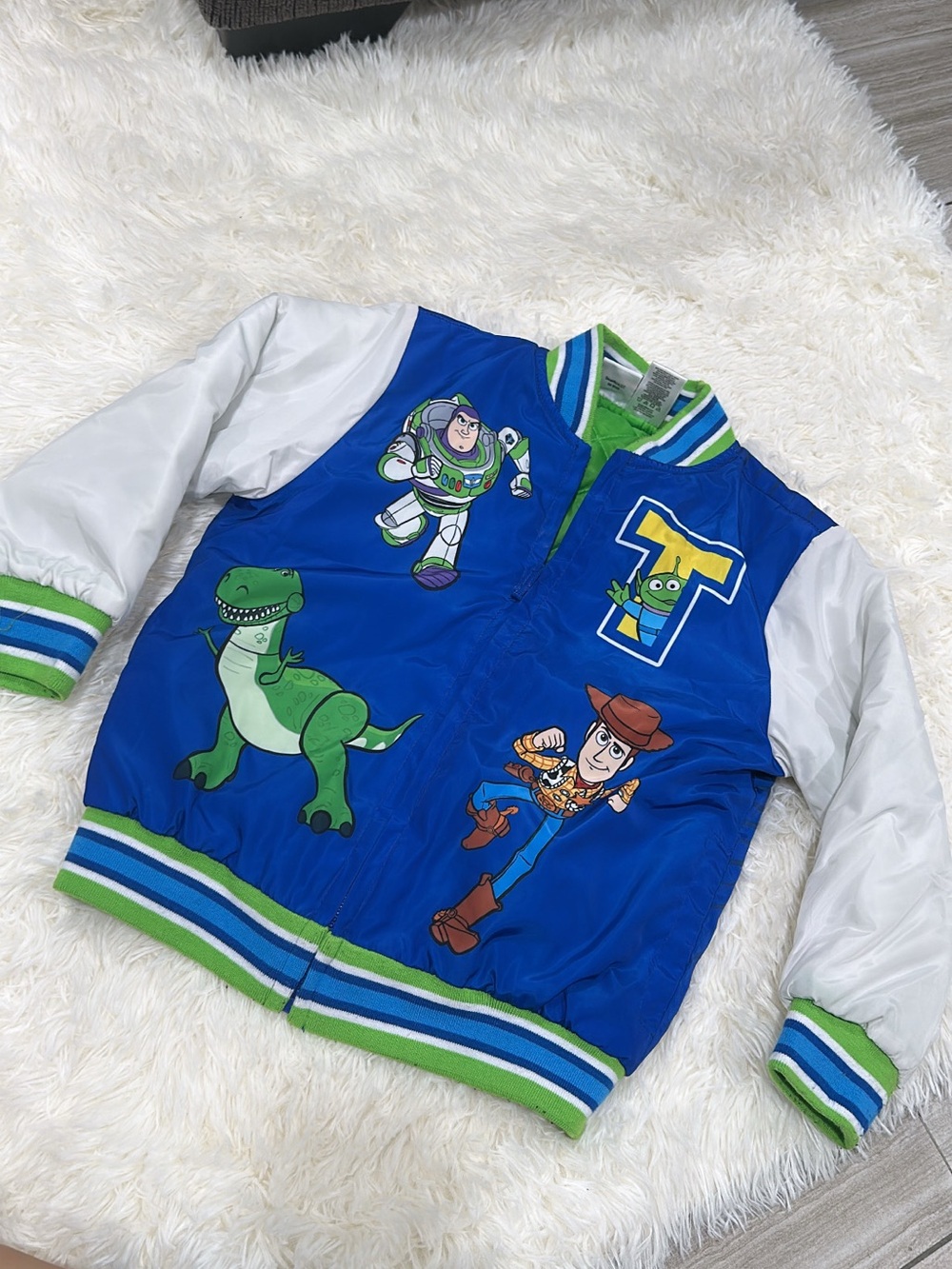 Disney Blue & White Toy Story Kids' Puffer Jacket with Characters